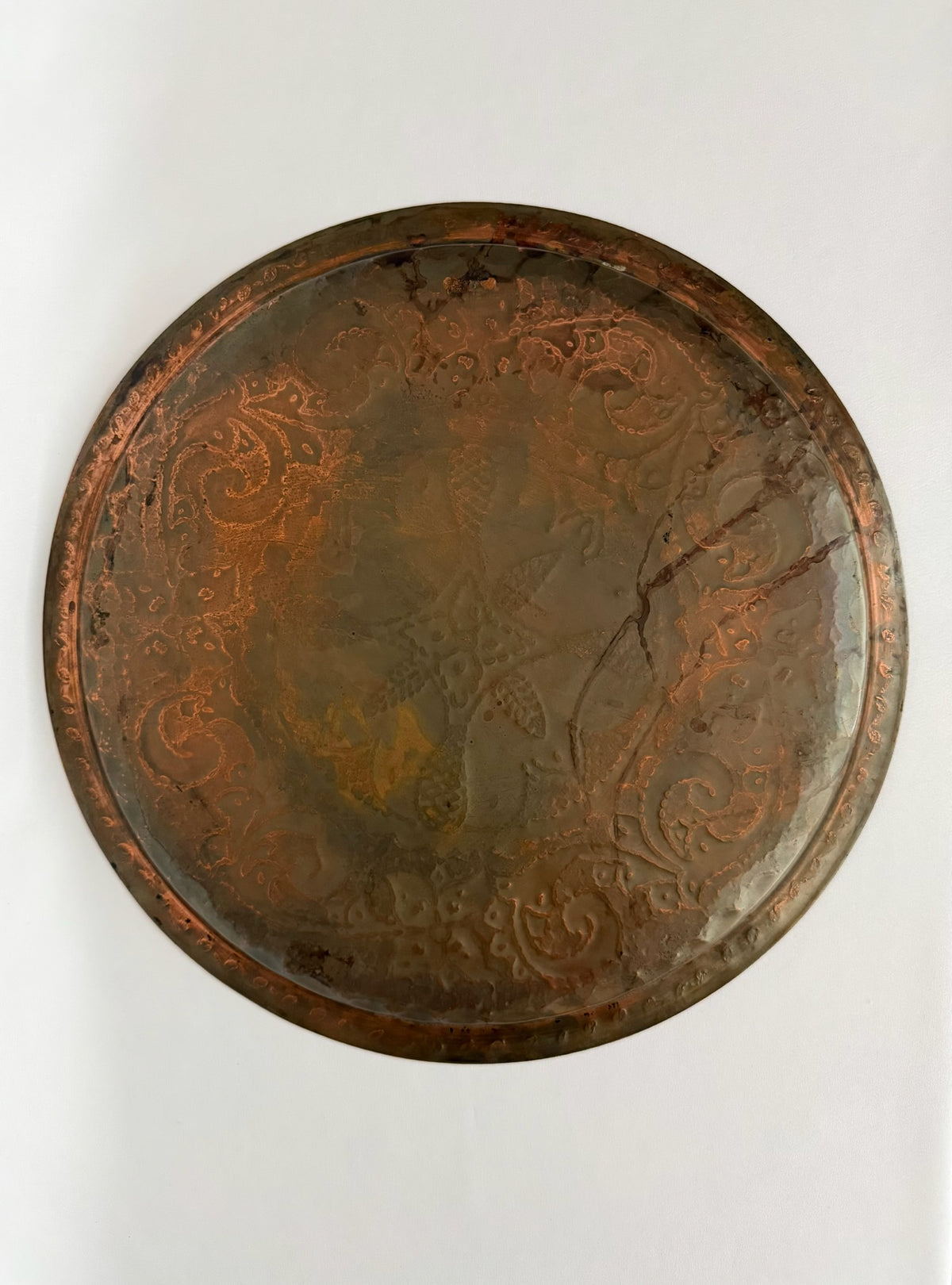 Narcissa Engraved Copper Tray