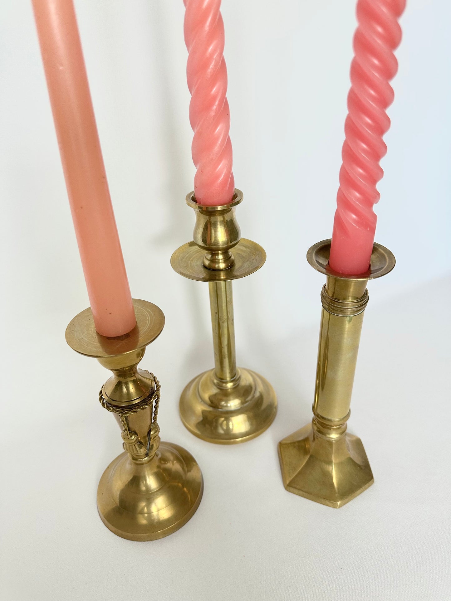 Elina Brass Candlestick Holder Set