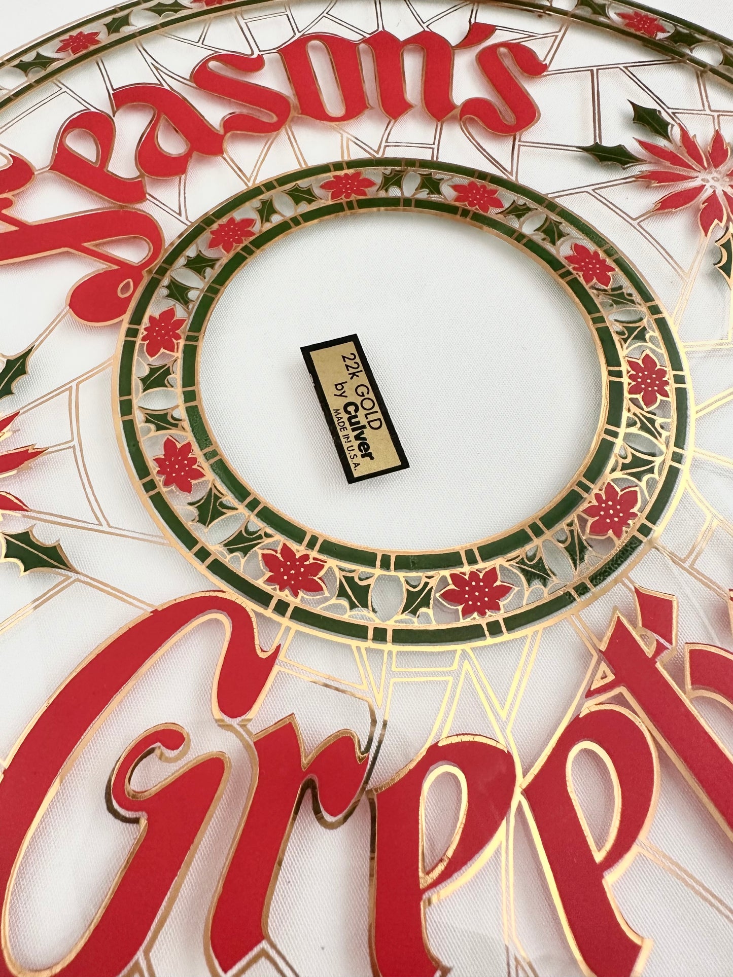 Seasons Greetings Large Glass Tray