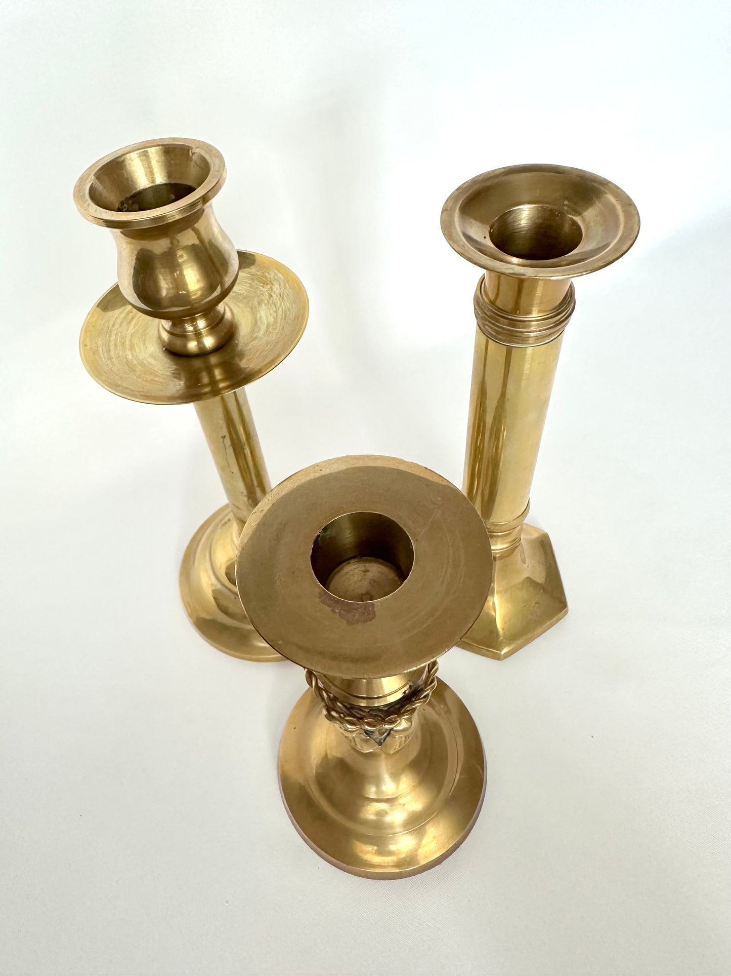 Elina Brass Candlestick Holder Set
