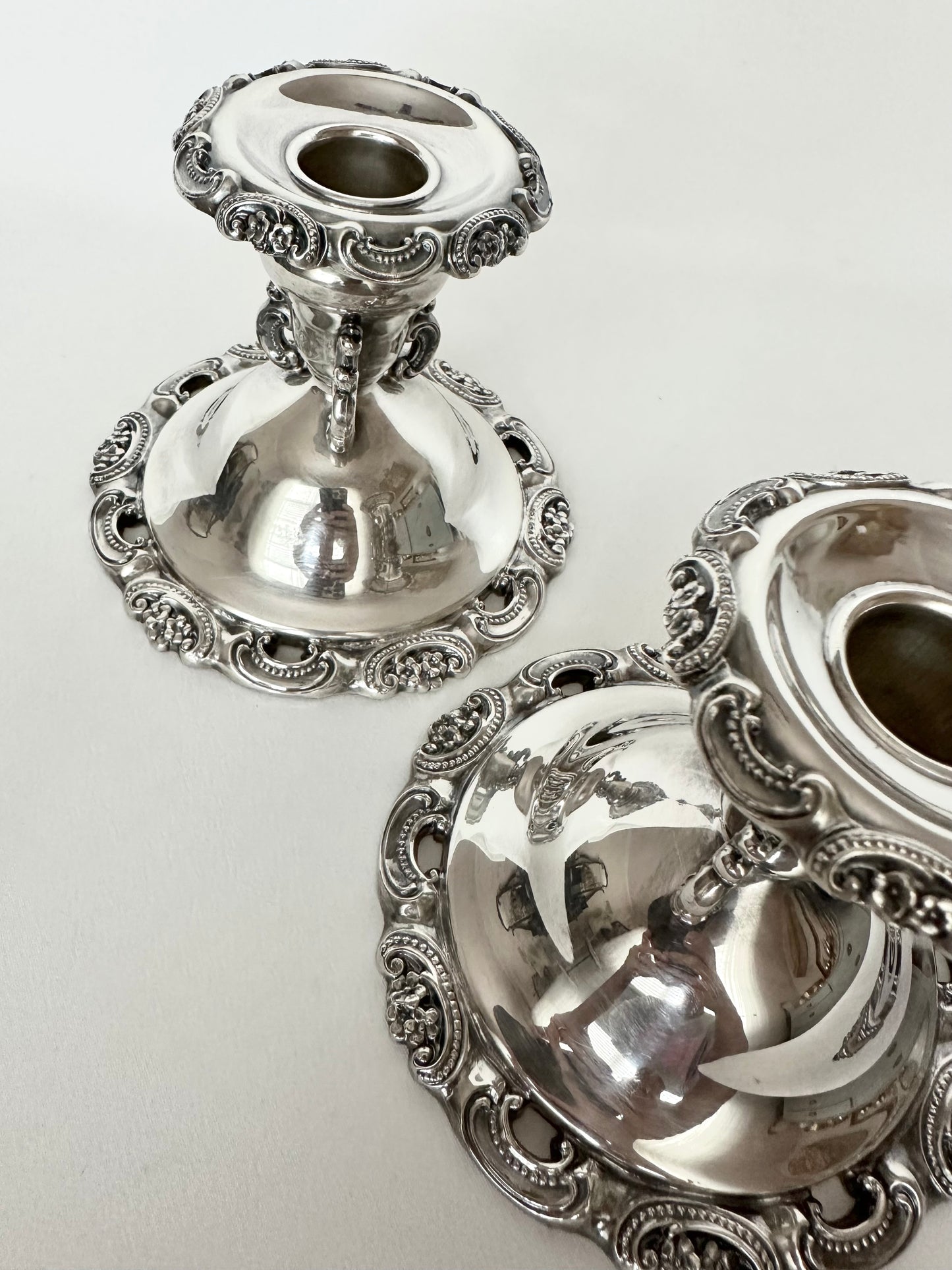 Britt Silverplate Candlestick Holders