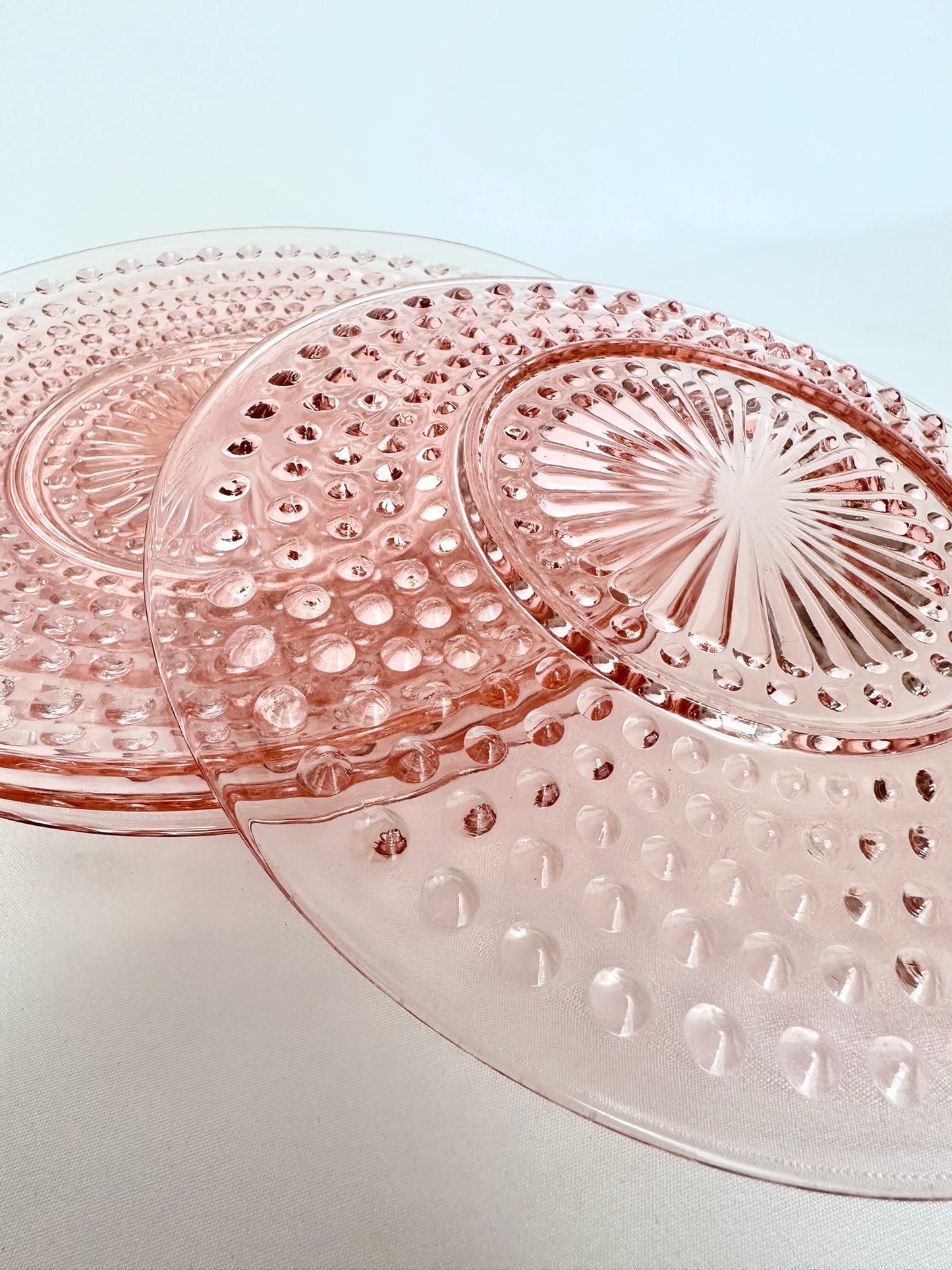 Bessie Pink Glass Salad Plates