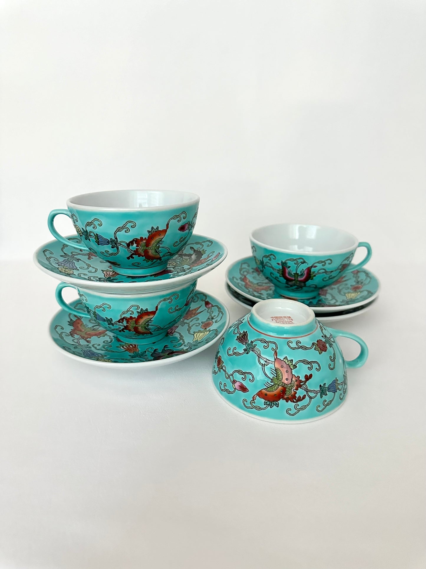 Florin Chinoiserie Teacups & Saucers