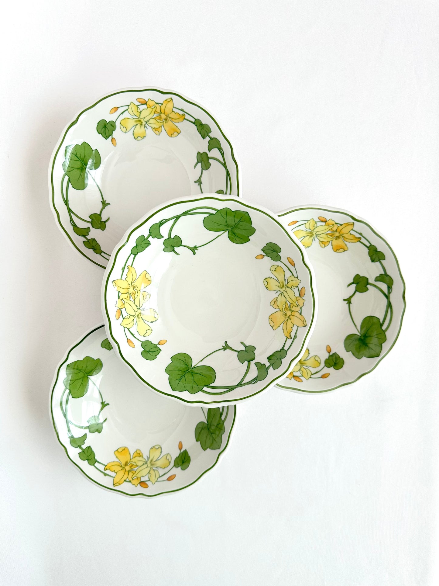 Vintage porcelain floral small bowls set of four