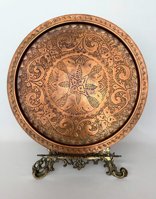 Narcissa Engraved Copper Tray