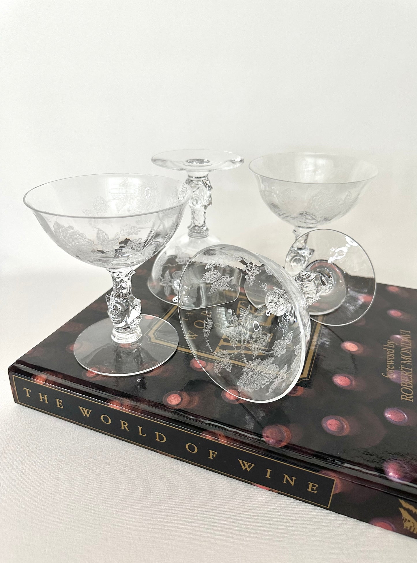Rosalia Etched Crystal Coupes