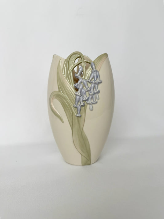 vintage porcelain vase with bluebells and foliage by Lenox