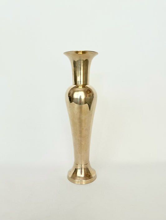 vintage brass bud vase with flared rim