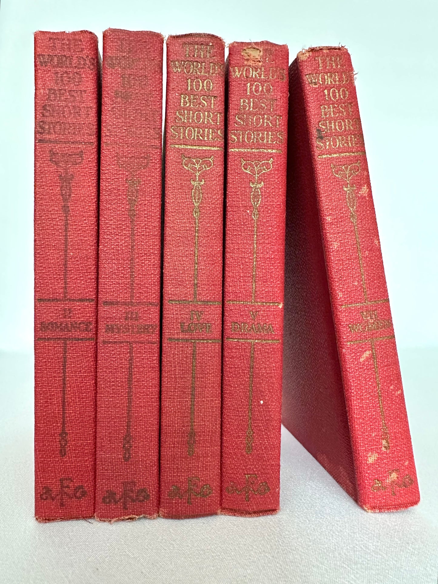 Red Color Story Book Stack 02