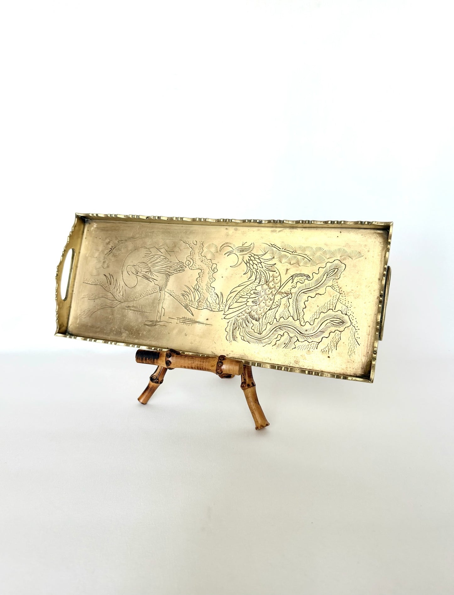 Emiline Etched Brass Tray