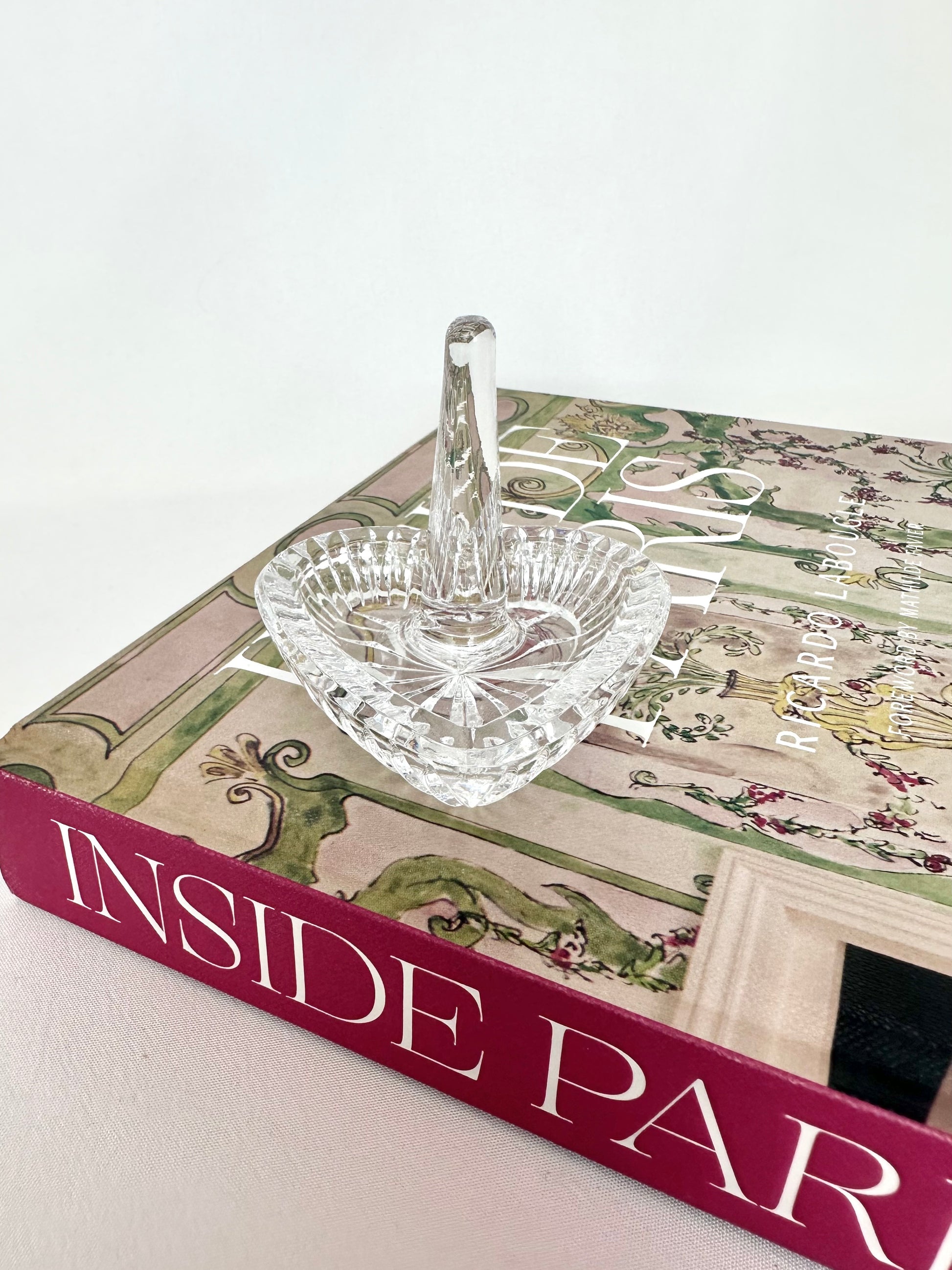 vintage Waterford heart shaped crystal ring dish