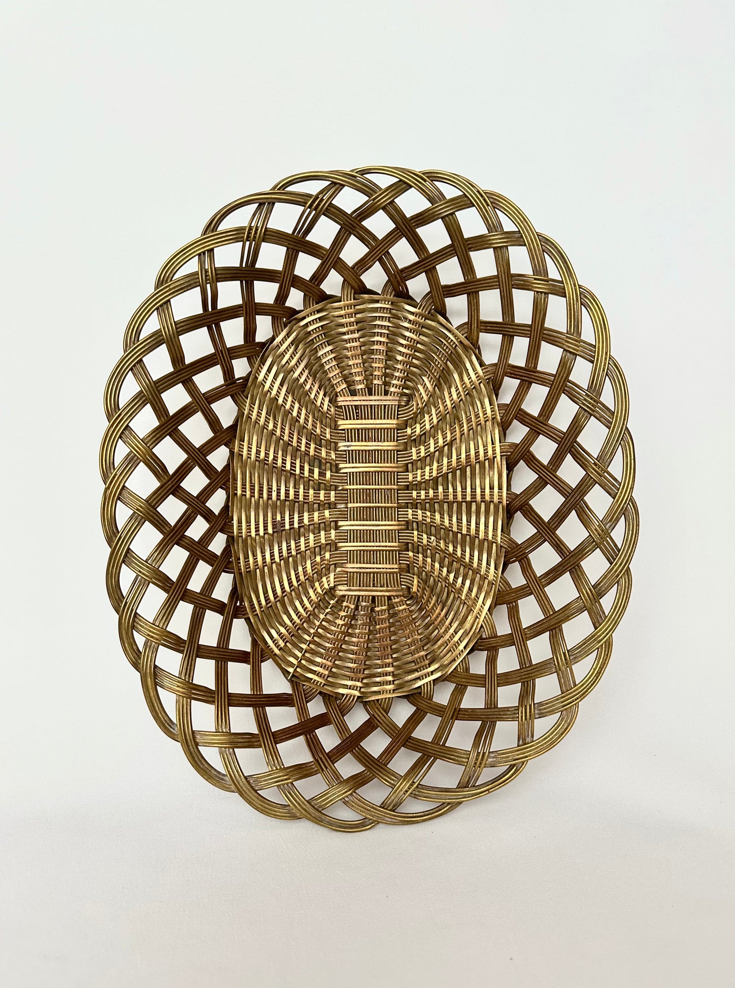 Margaret Woven Brass Basket