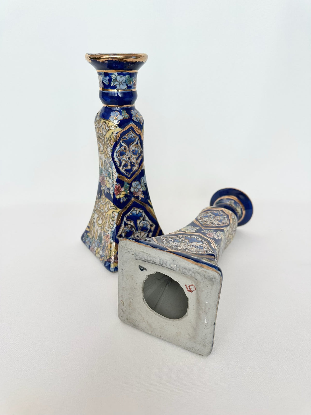 Temperance Chinoiserie Candlestick Holders