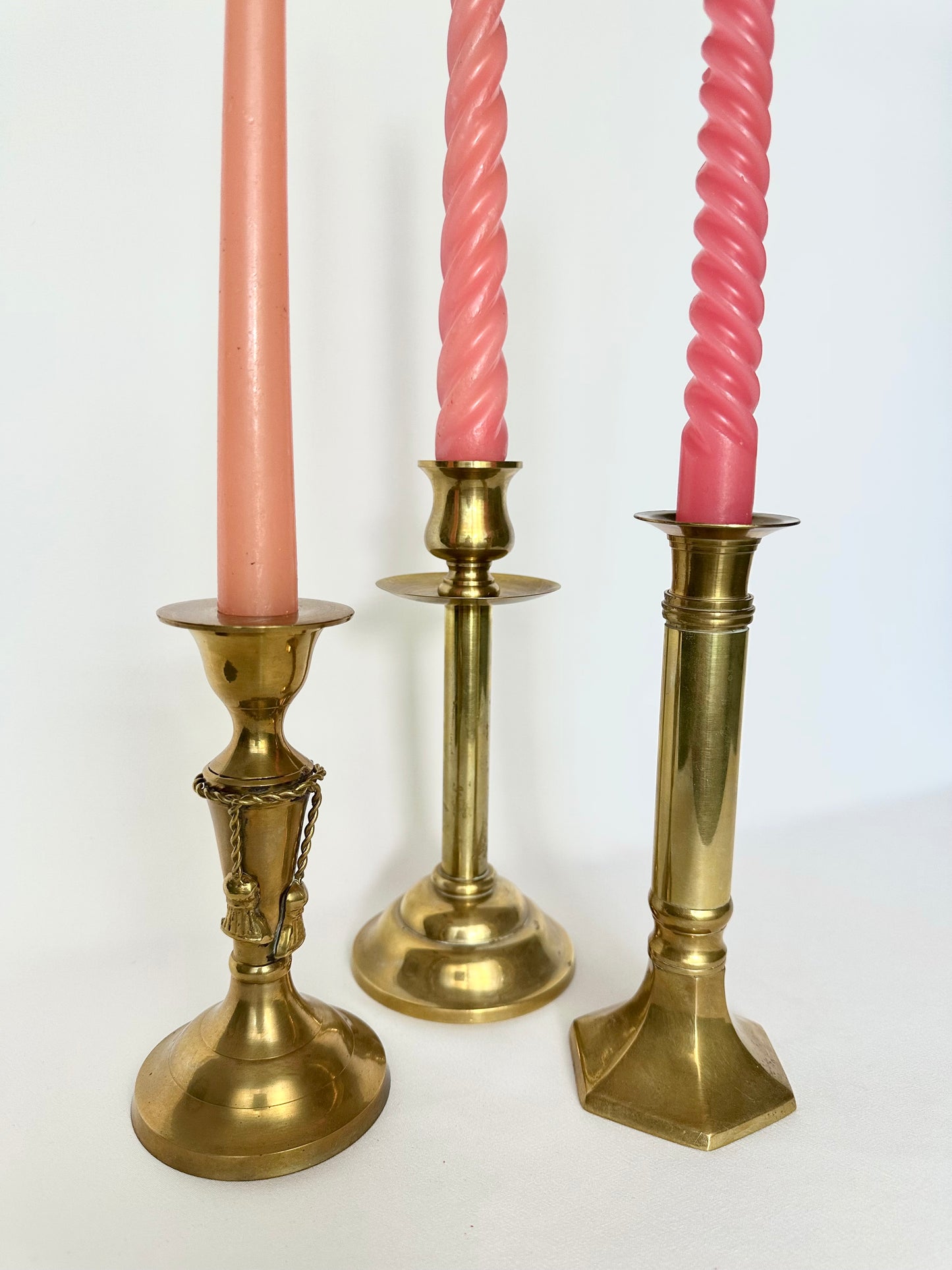 Elina Brass Candlestick Holder Set