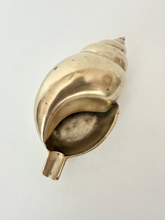 Vintage brass seashell ashtray or trinket dish