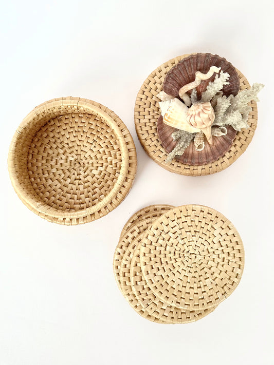 Lottie Rattan Coaster Set