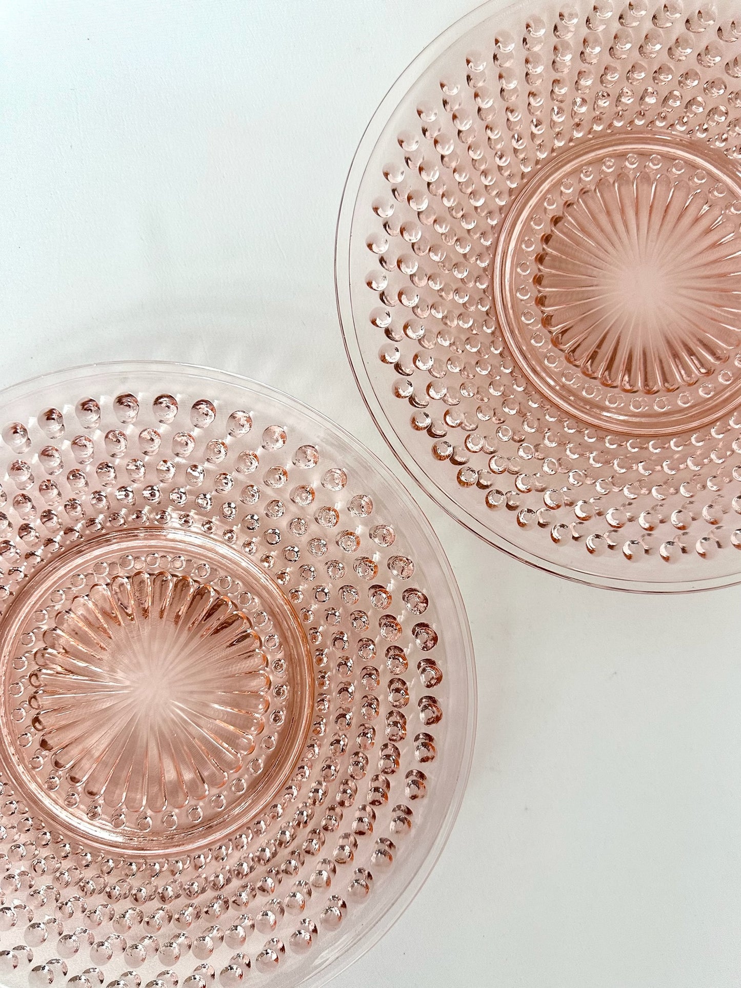 Bessie Pink Glass Salad Plates