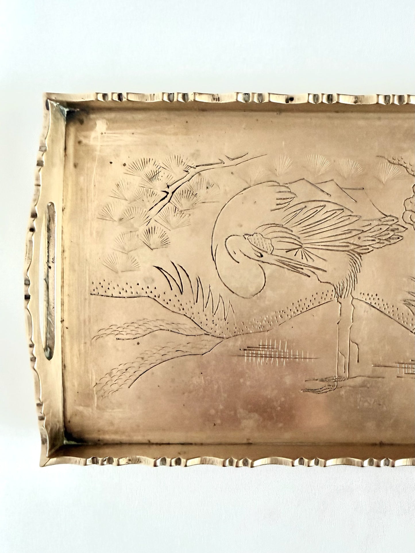Emiline Etched Brass Tray