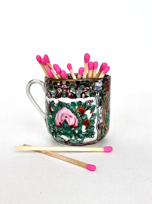 Mai Famille Rose Matchstick Vessel