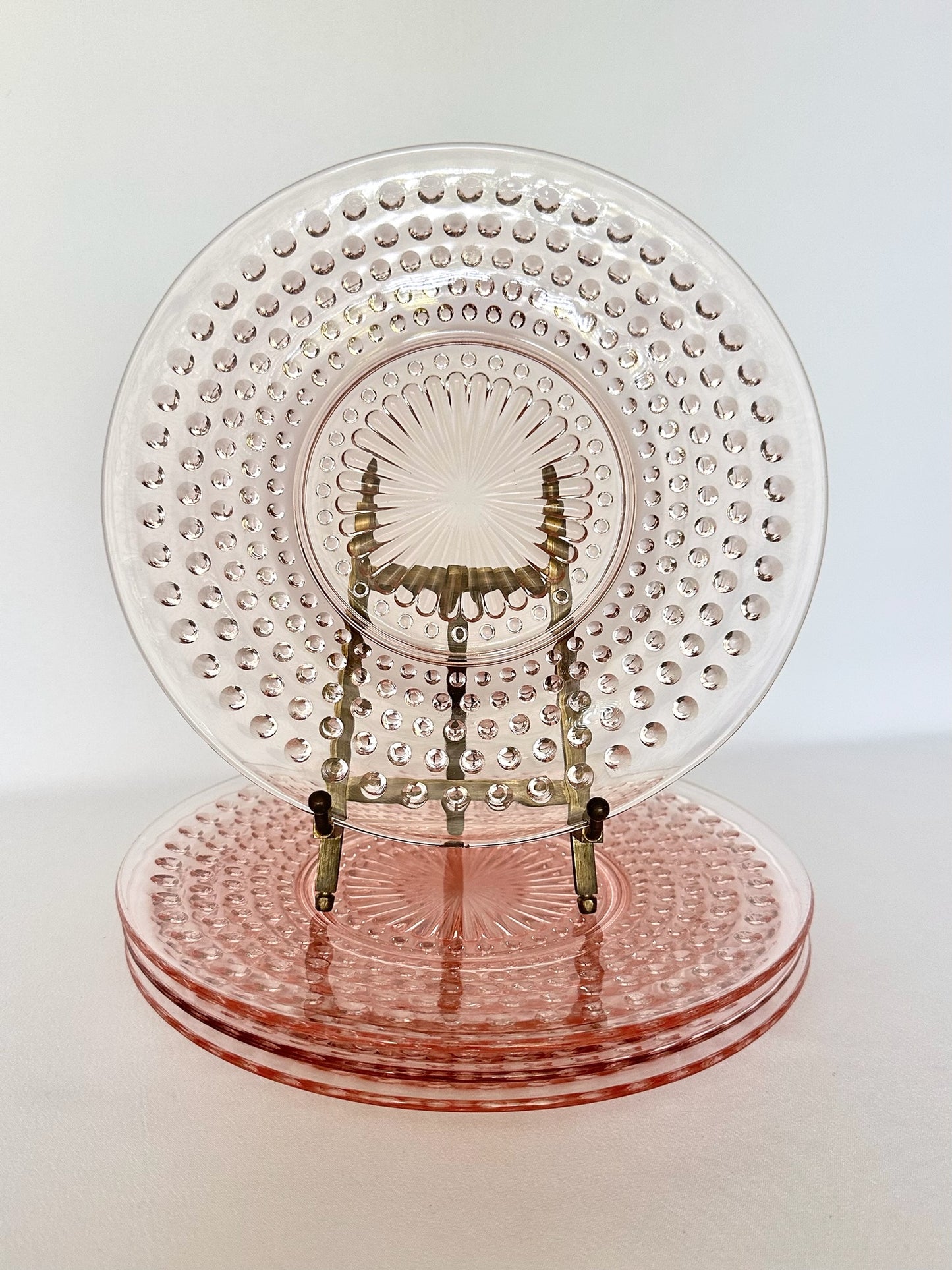 Bessie Pink Glass Salad Plates