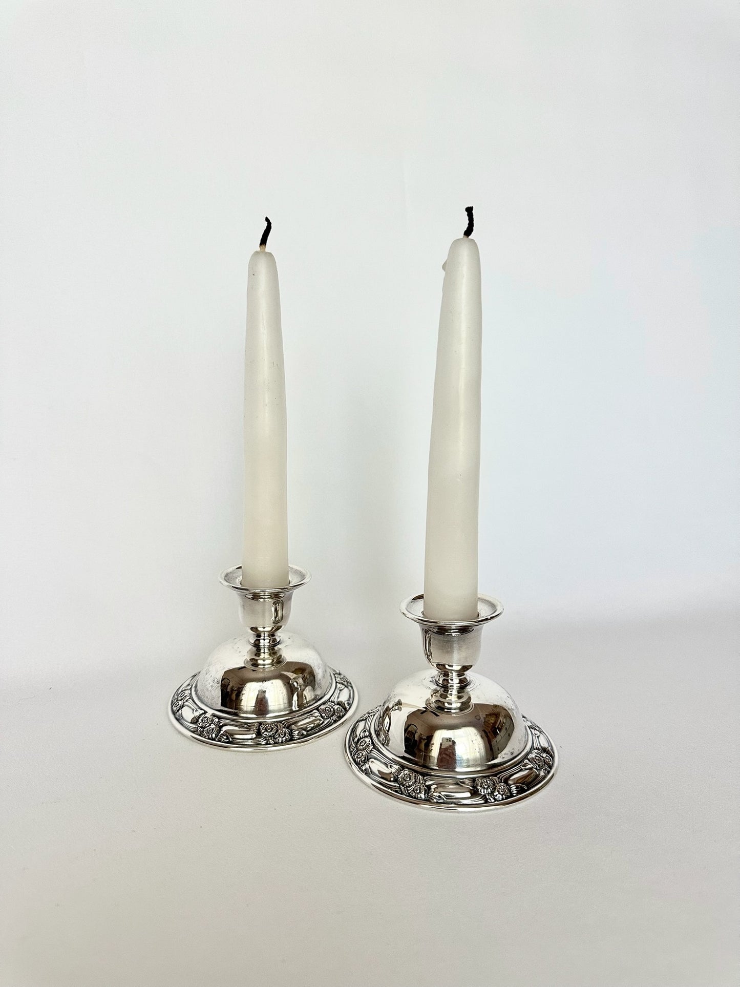 Bea Silverplate Candlestick Holders
