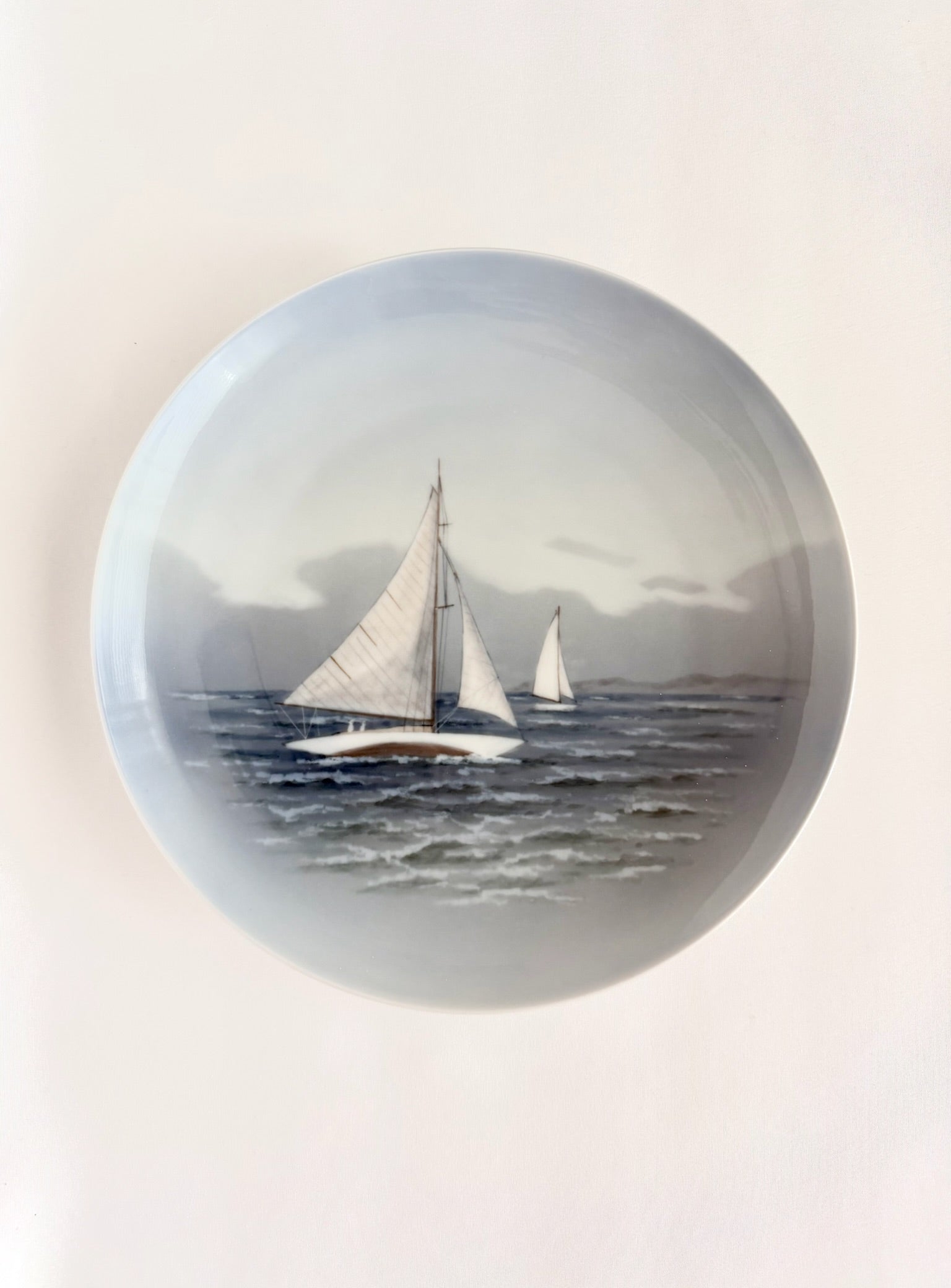 vintage porcelain sailboat decorative plate by Royal Copenhagen