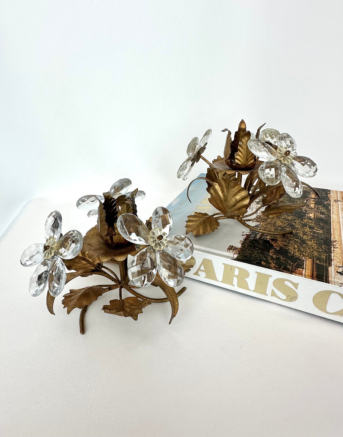 Apolline Crystal Candlestick Holders