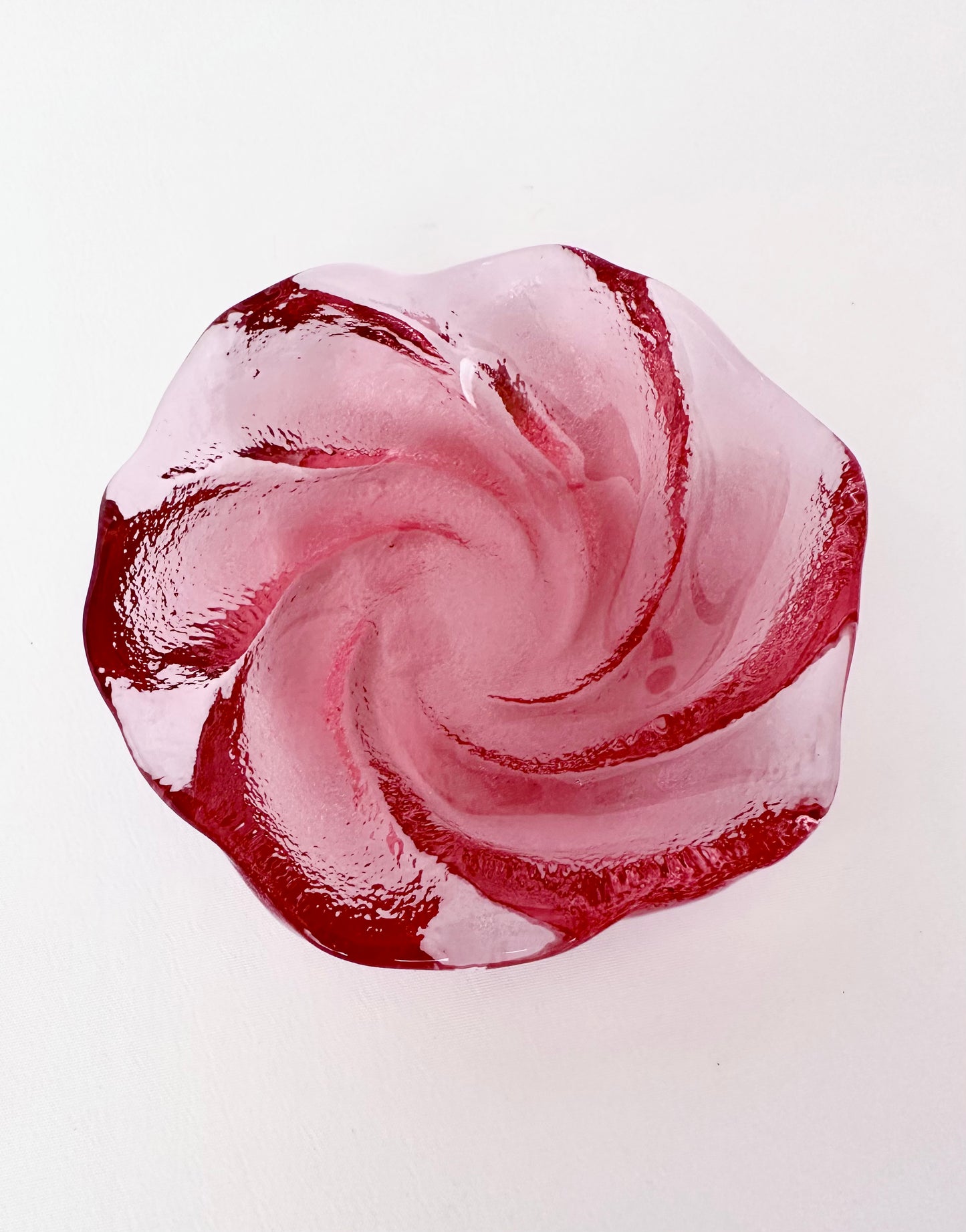 Rose Art Glass Trinket Dish