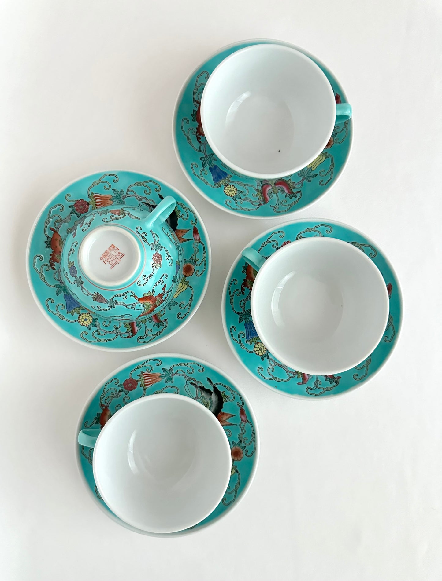 Florin Chinoiserie Teacups & Saucers