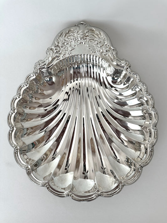 Vintage large ornate clamshell serving dish