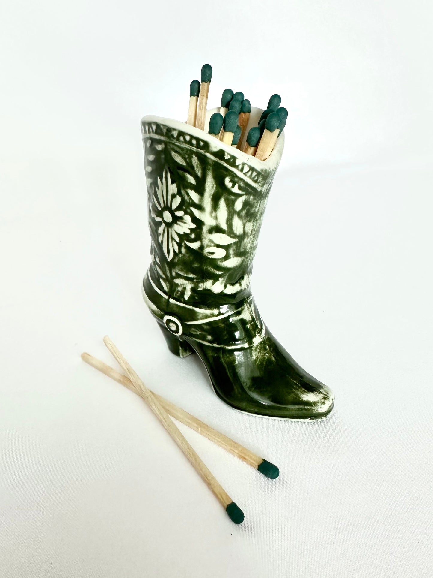 Antonia Cowboy Boot Matchstick Vessel