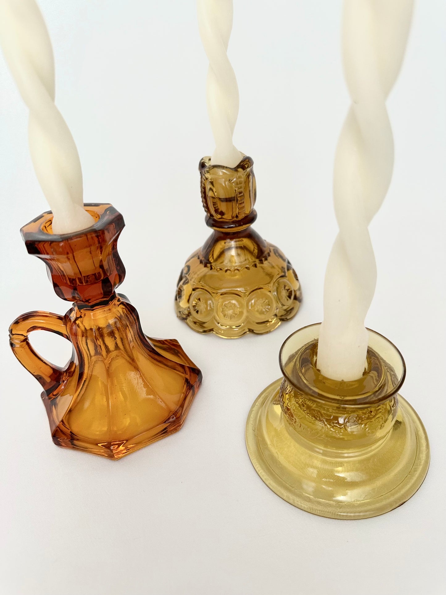 Amber Mixed Candlestick Holder Set