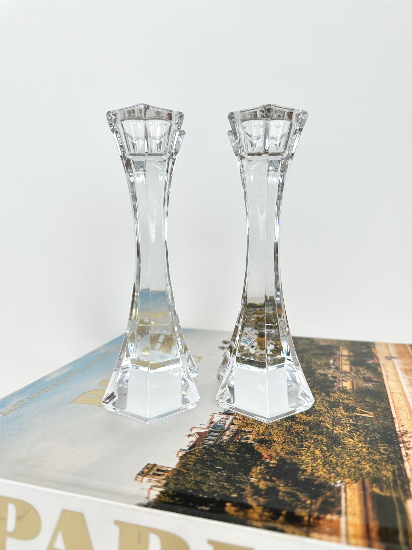 Lenora Crystal Candlestick Holders