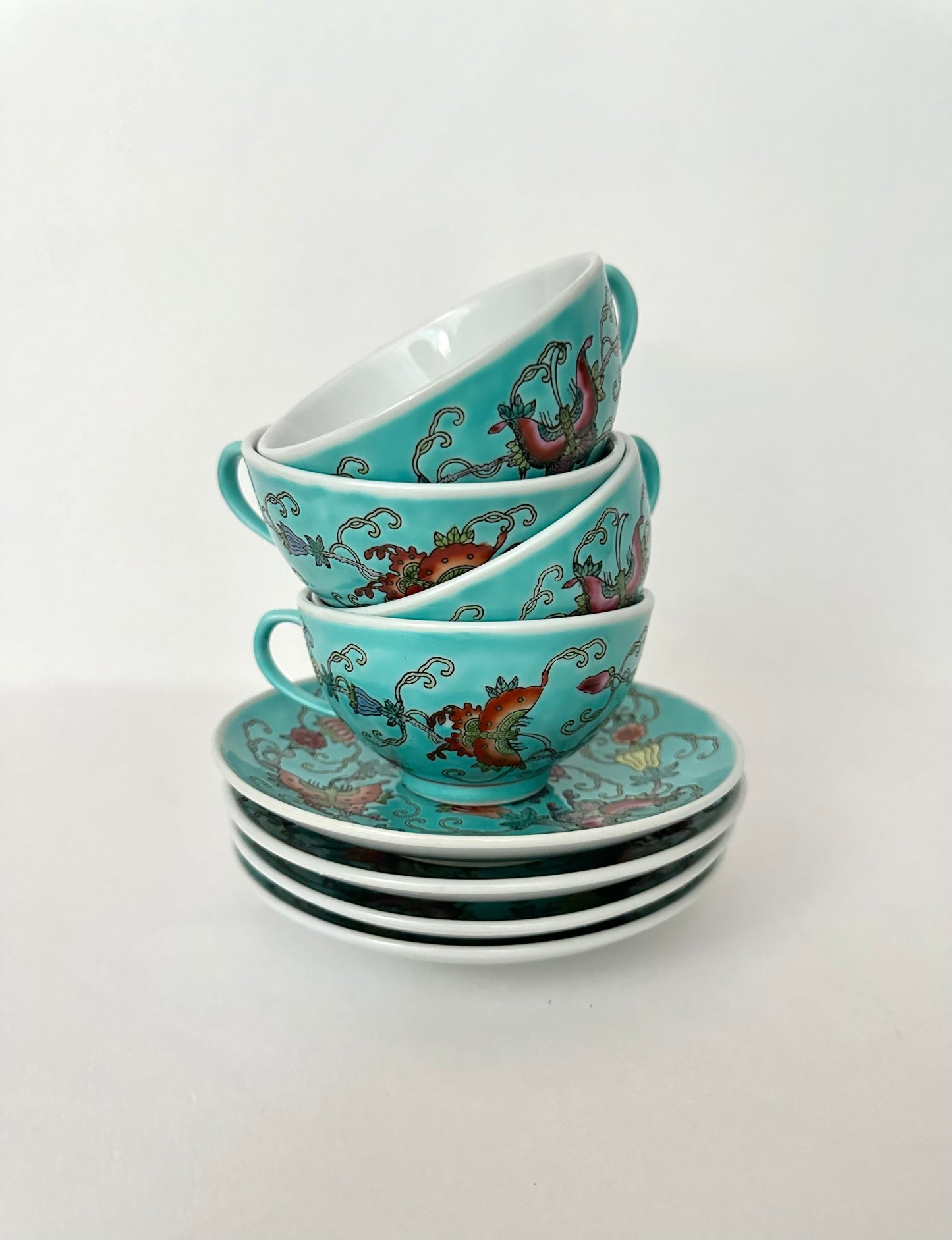 Florin Chinoiserie Teacups & Saucers