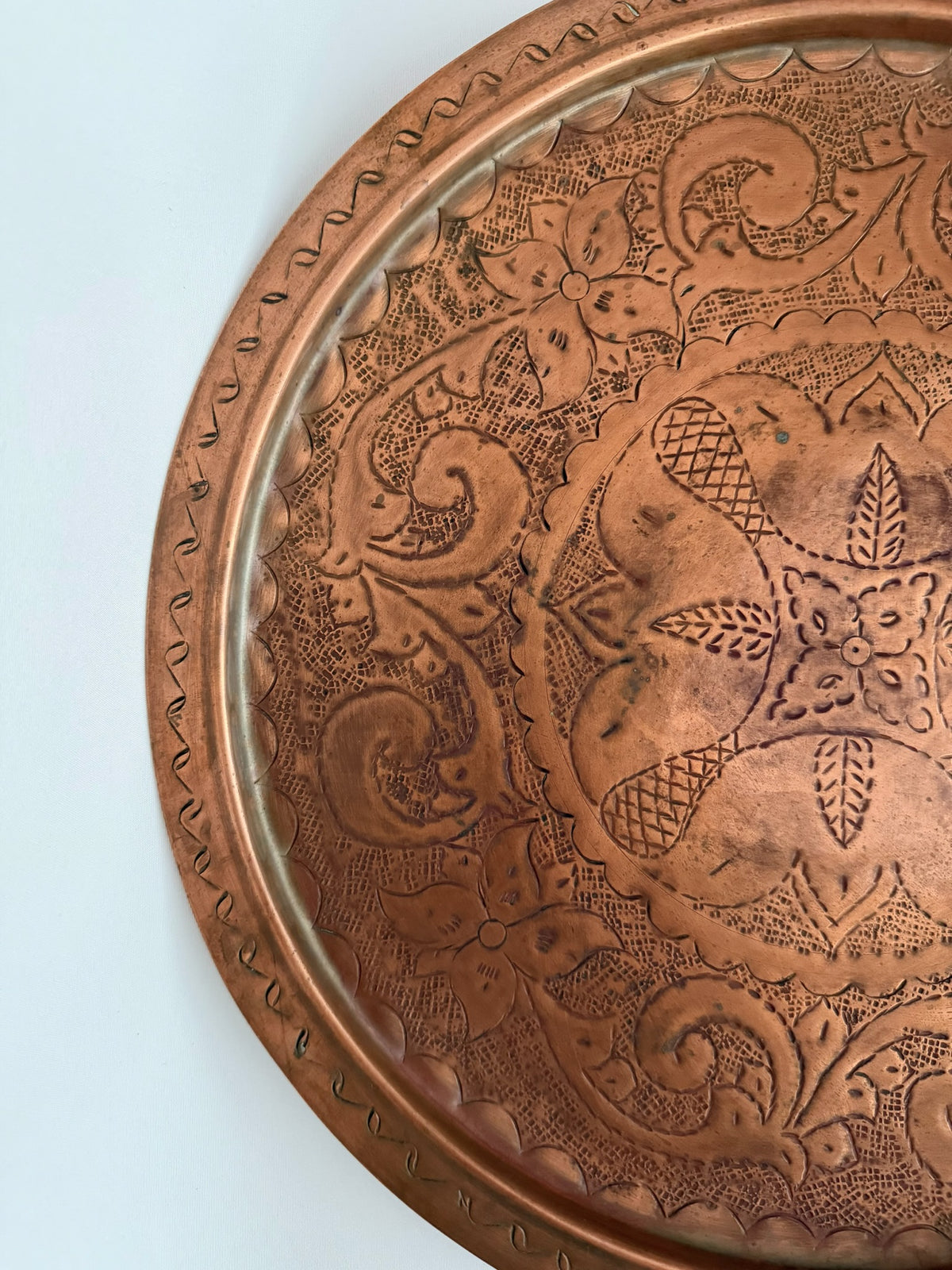 Narcissa Engraved Copper Tray