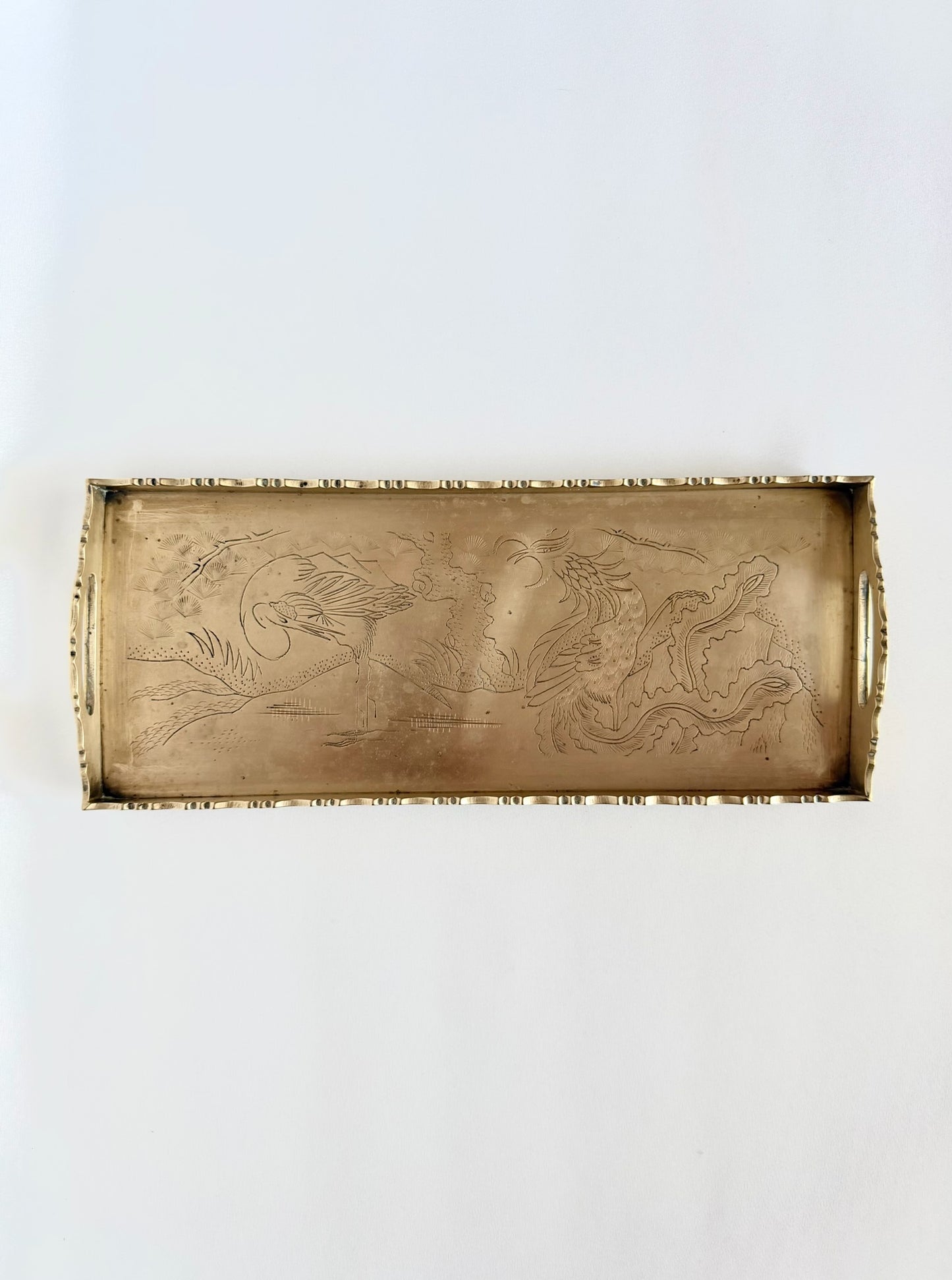 Emiline Etched Brass Tray