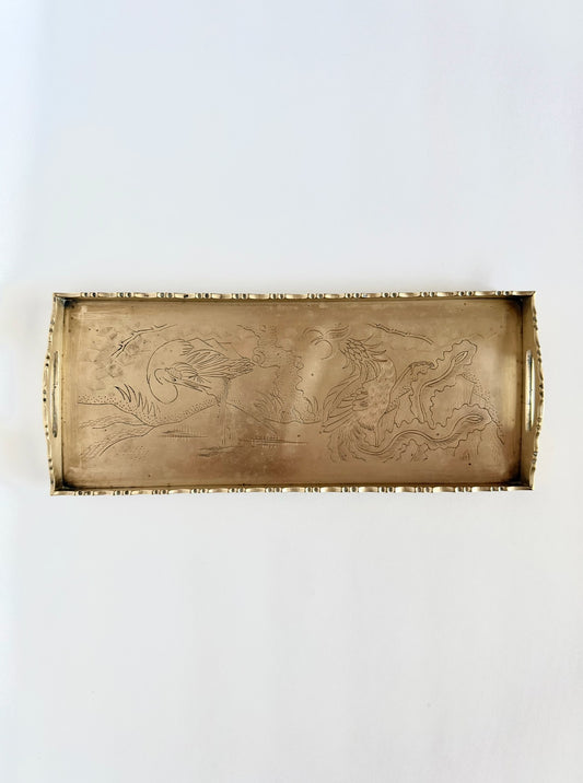 Emiline Etched Brass Tray
