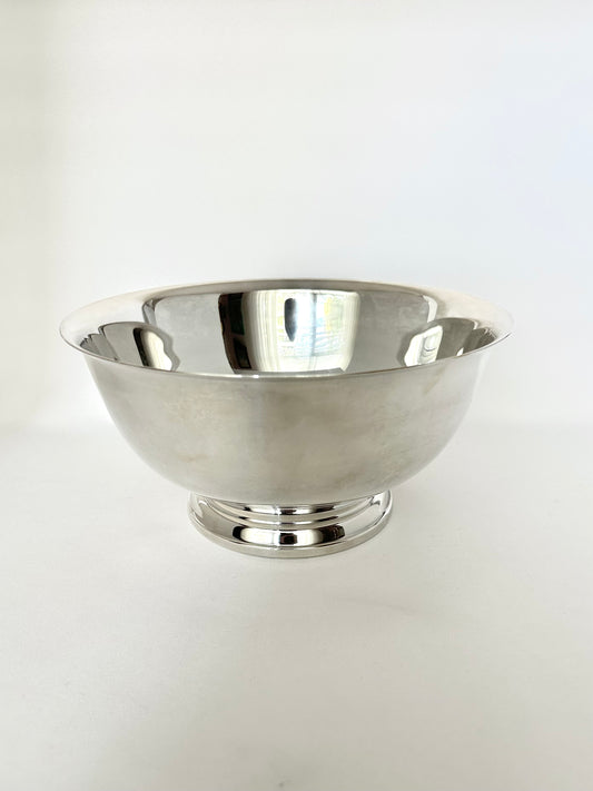 vintage silverplate revere style footed serving bowl