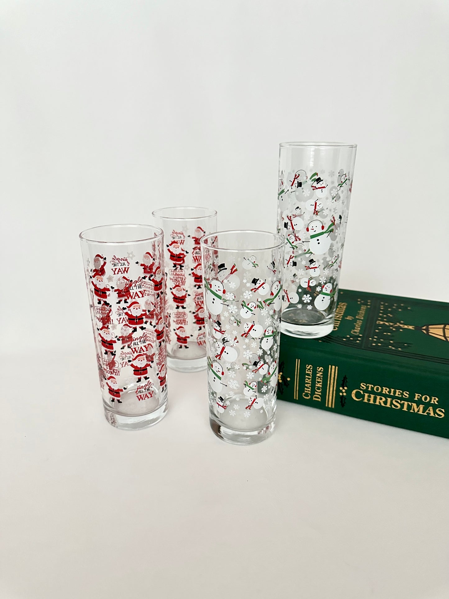 Holiday Santa/Snowman Highballs