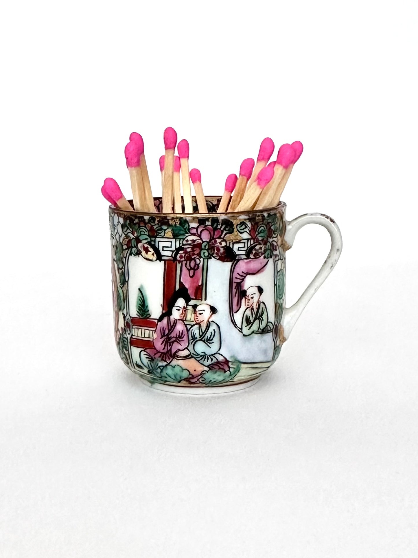 Mai Famille Rose Matchstick Vessel