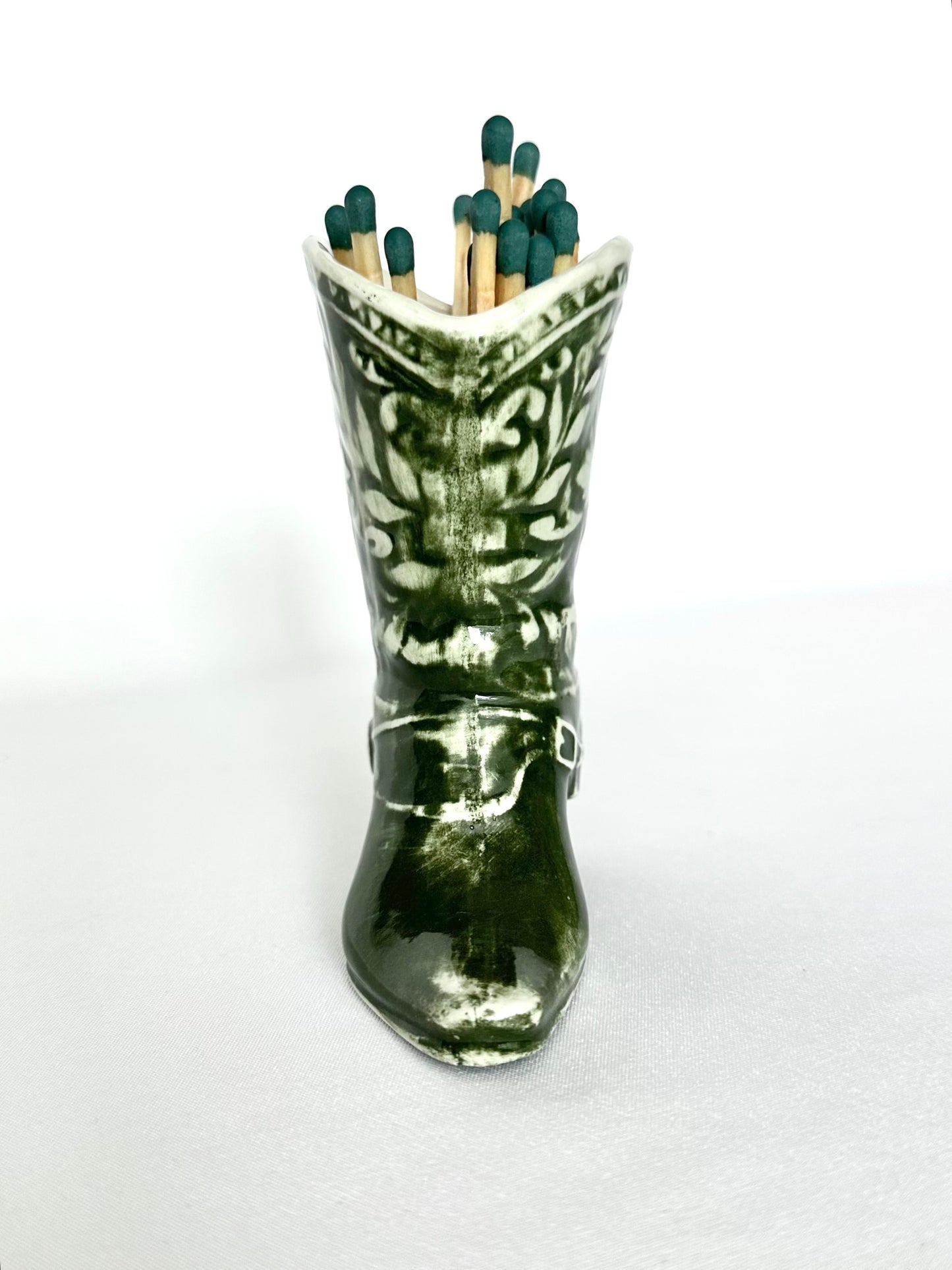 Antonia Cowboy Boot Matchstick Vessel