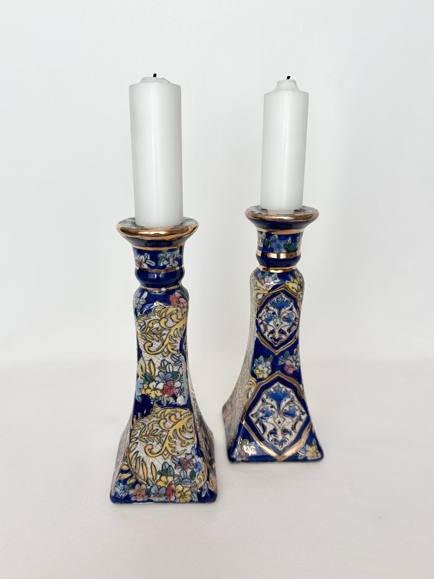 Temperance Chinoiserie Candlestick Holders