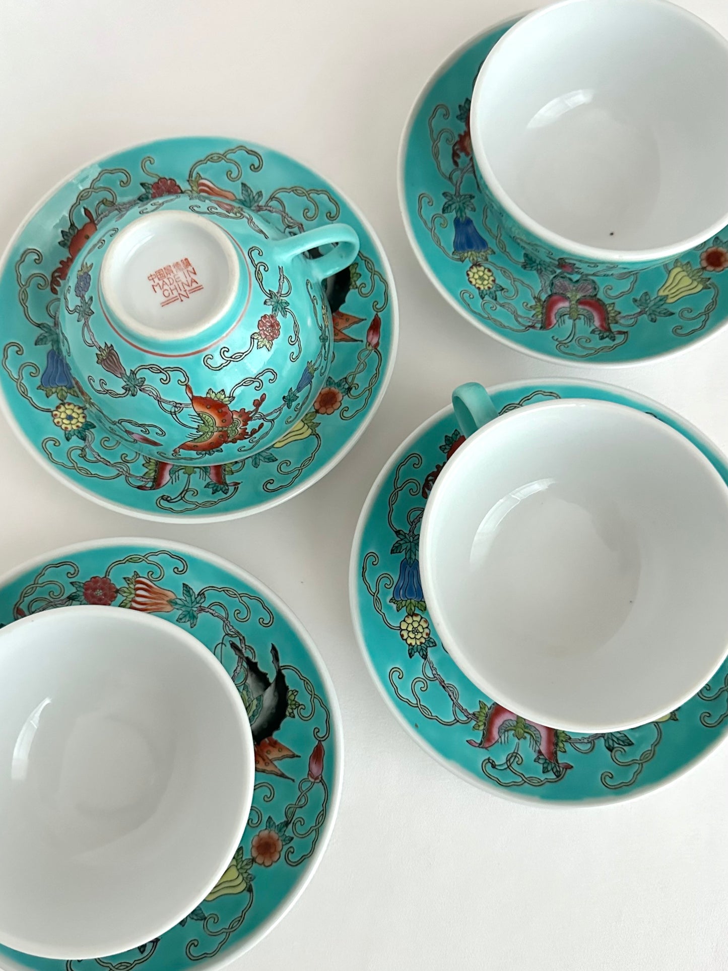 Florin Chinoiserie Teacups & Saucers