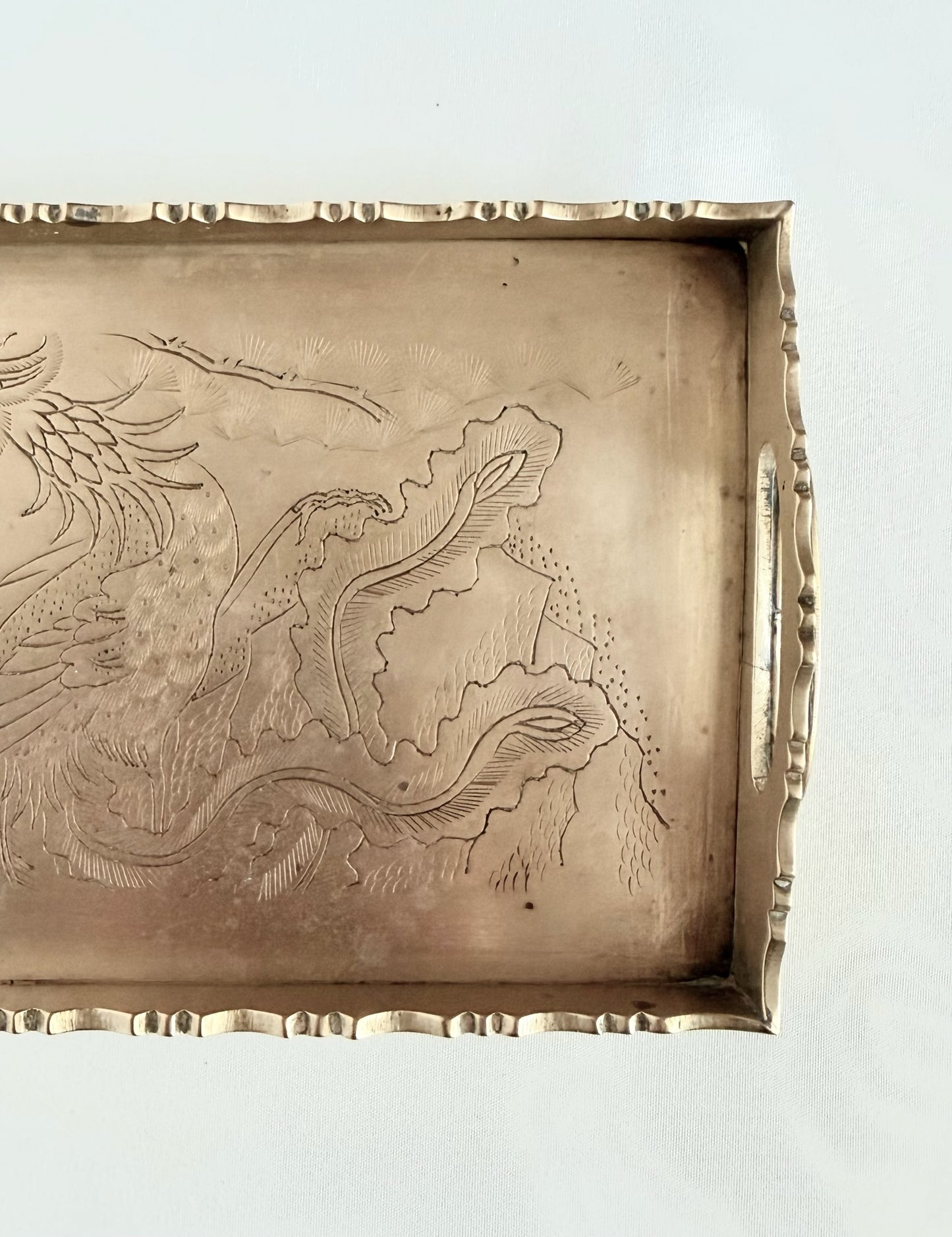 Emiline Etched Brass Tray
