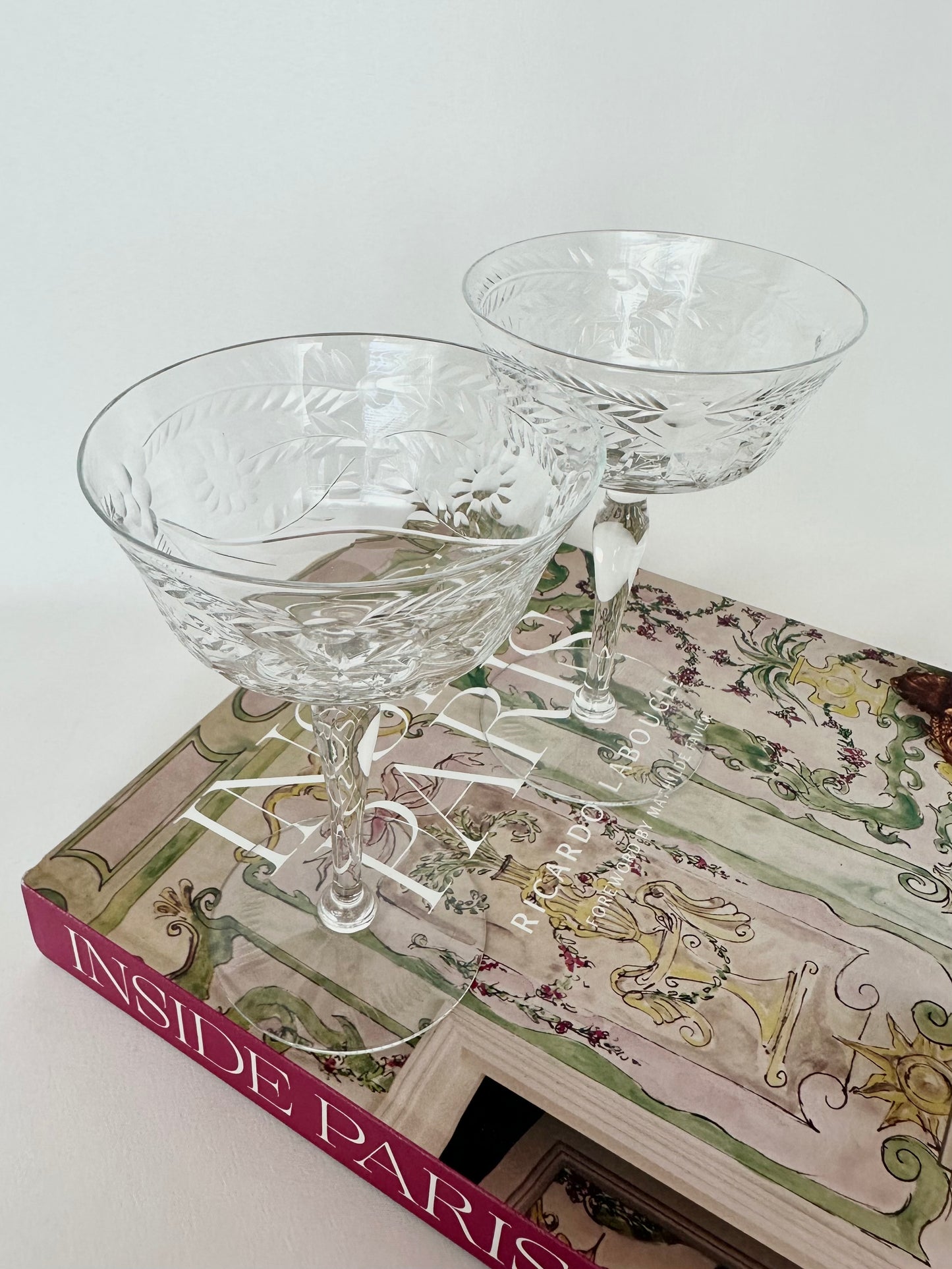Wisteria Embossed Crystal Coupes