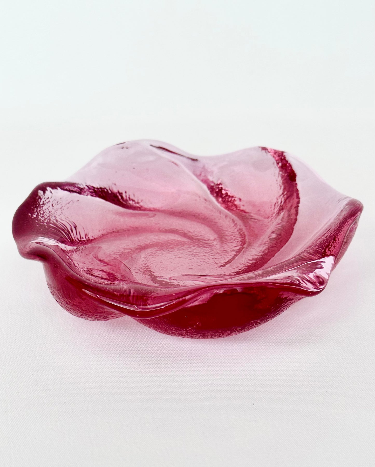 Rose Art Glass Trinket Dish