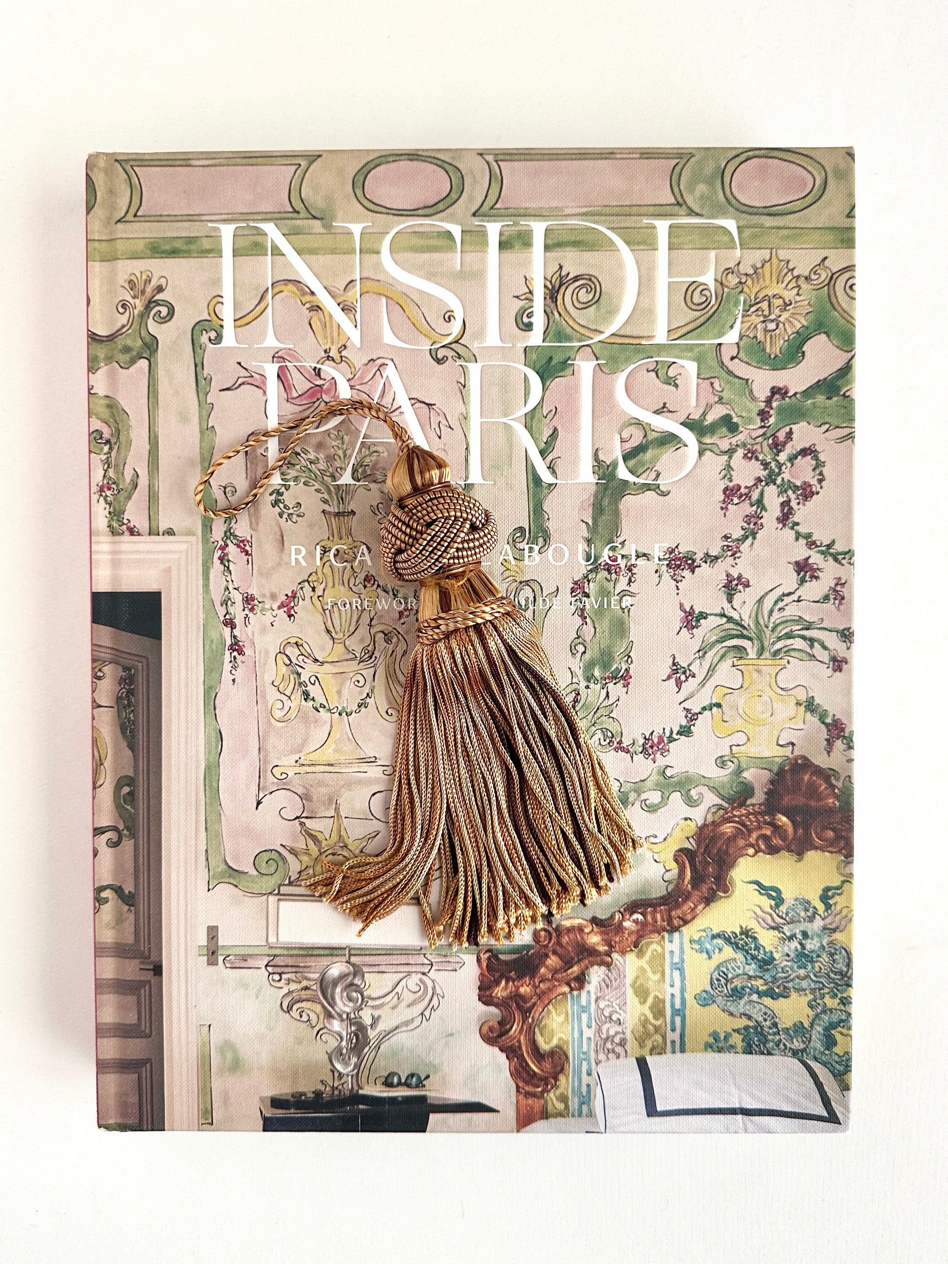 vintage silky door tassel decoration in tan, gold and brown