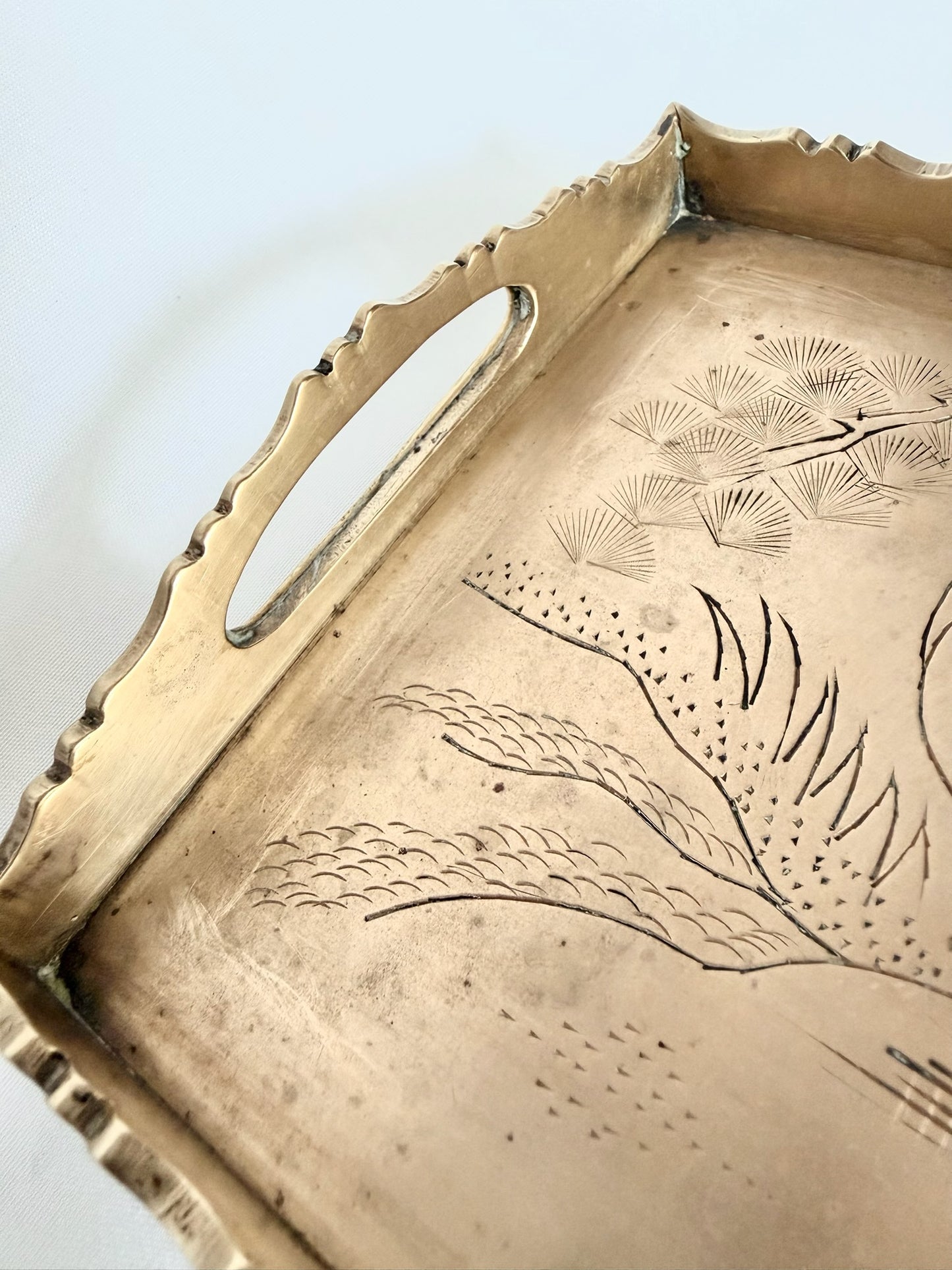 Emiline Etched Brass Tray