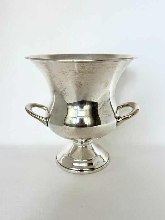 Vintage silverplate trophy cup wine bottle chiller