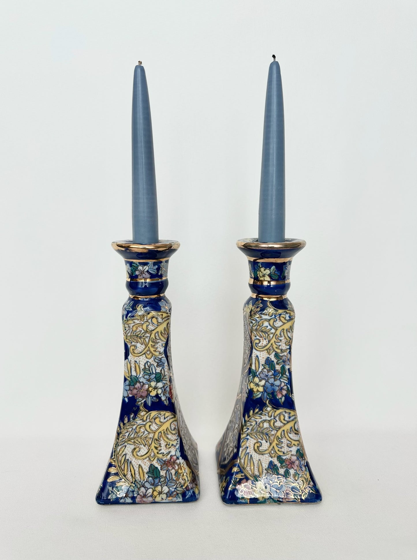 Temperance Chinoiserie Candlestick Holders